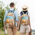thumbnail image 6 of Balery Beach Starfish Shell Vintage Canvas Backpack for Men and Women - Large Capacity, Durable Travel Laptop Bag for School, Work, Hiking, and Outdoor Activities, 6 of 7