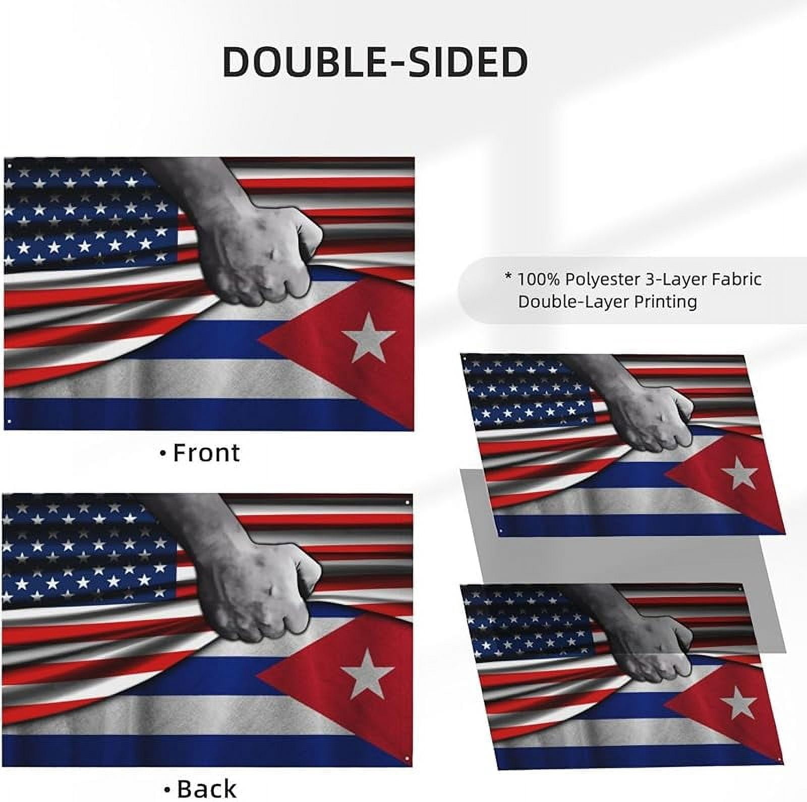 Usa American Flag And Cuba Cuban Flag Flag 4x6 Ft Double-Sided Printing Thickened Three-Ply Fabric Outdoor Flags Banner Decorations