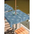 thumbnail image 3 of Square Outdoor Tablecloth with Umbrella Hole Blue Dotted Lines Outside Table Cloth Waterproof Patio Table Cover Geometric Abstract Art Zipper Tablecloths for Picnic Party Camping 60x60 Inch, 3 of 8