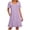 Purple, variant on Women's Dress Summer Season Pretty Soft Fabric Short Sleeved Square Neckline Side Pockets Relaxed Fit Maxi Length Durable Green XXL