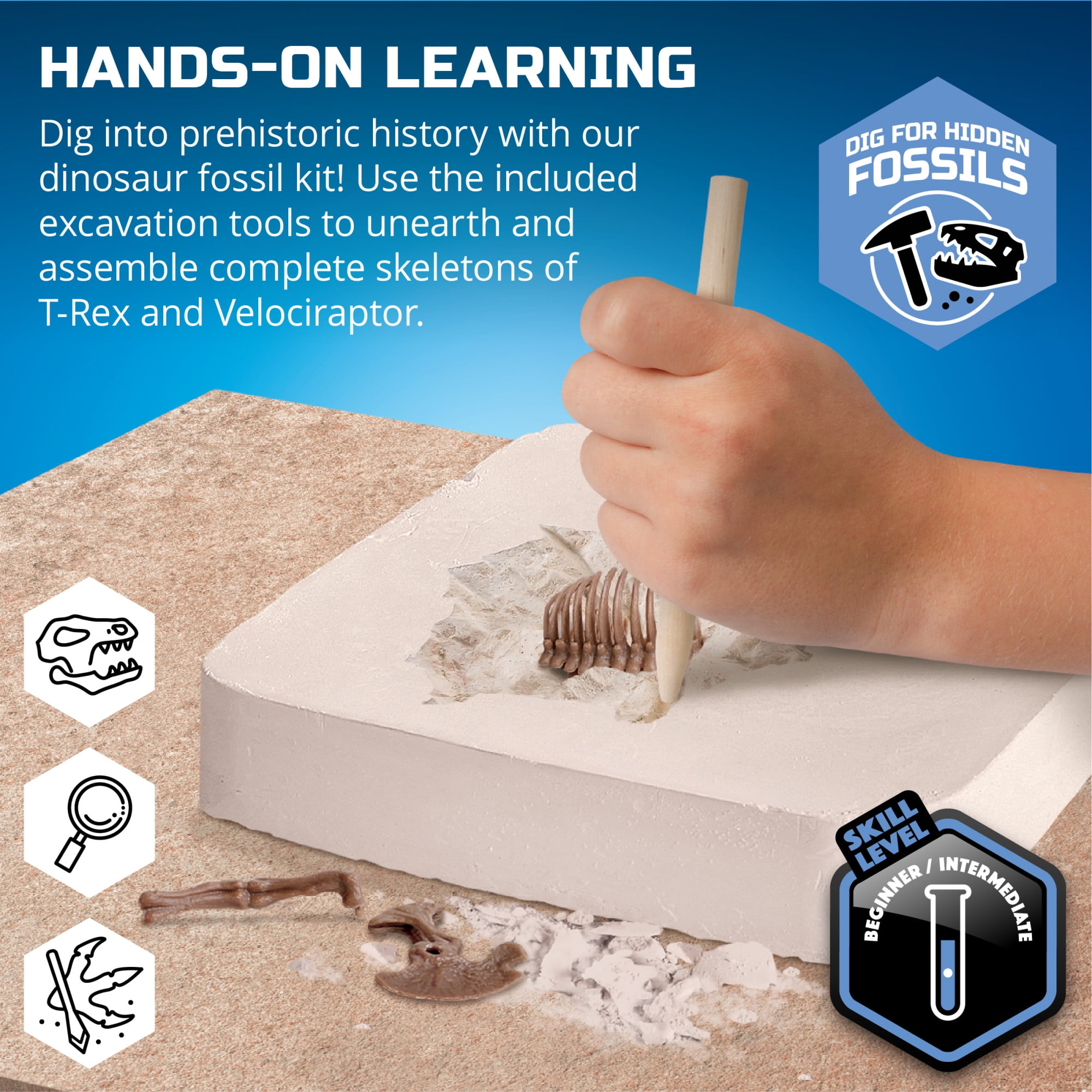 Discovery™ #MINDBLOWN Dinosaur Fossil Dig 2-Pack Excavation Kit, For Kids & Teens