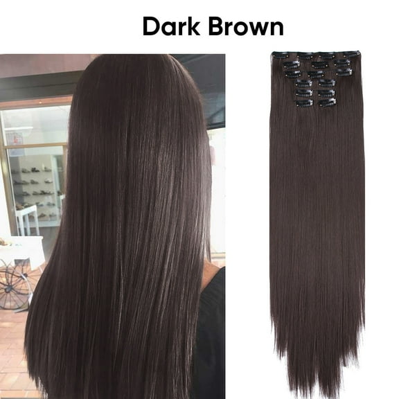 Namzi Long Hair Extensions 55cm/22in Dark Brown - 1 Pcs Matte High-Temperature Fiber Hair Extensions, Perfect for Ideal for Women's Hairstyle Enhancement