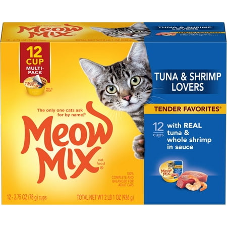 Meow Mix Tender Favorites With Real Tuna & Whole Shrimp in Sauce, (Best Fast Food Tuna Sandwich)