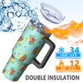 thumbnail image 5 of 40oz Pioneer Flower Floral Print Pattern Insulated Tumbler with Handle, BPA-Free Leak Proof Lid and Straws, Double Wall Vacuum, Hot 12h/Cold 34h, 5 of 6