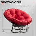 thumbnail image 4 of MeetLeisure Wicker Outdoor Patio Papasan Lounge Chair with Red Cushion, 4 of 7