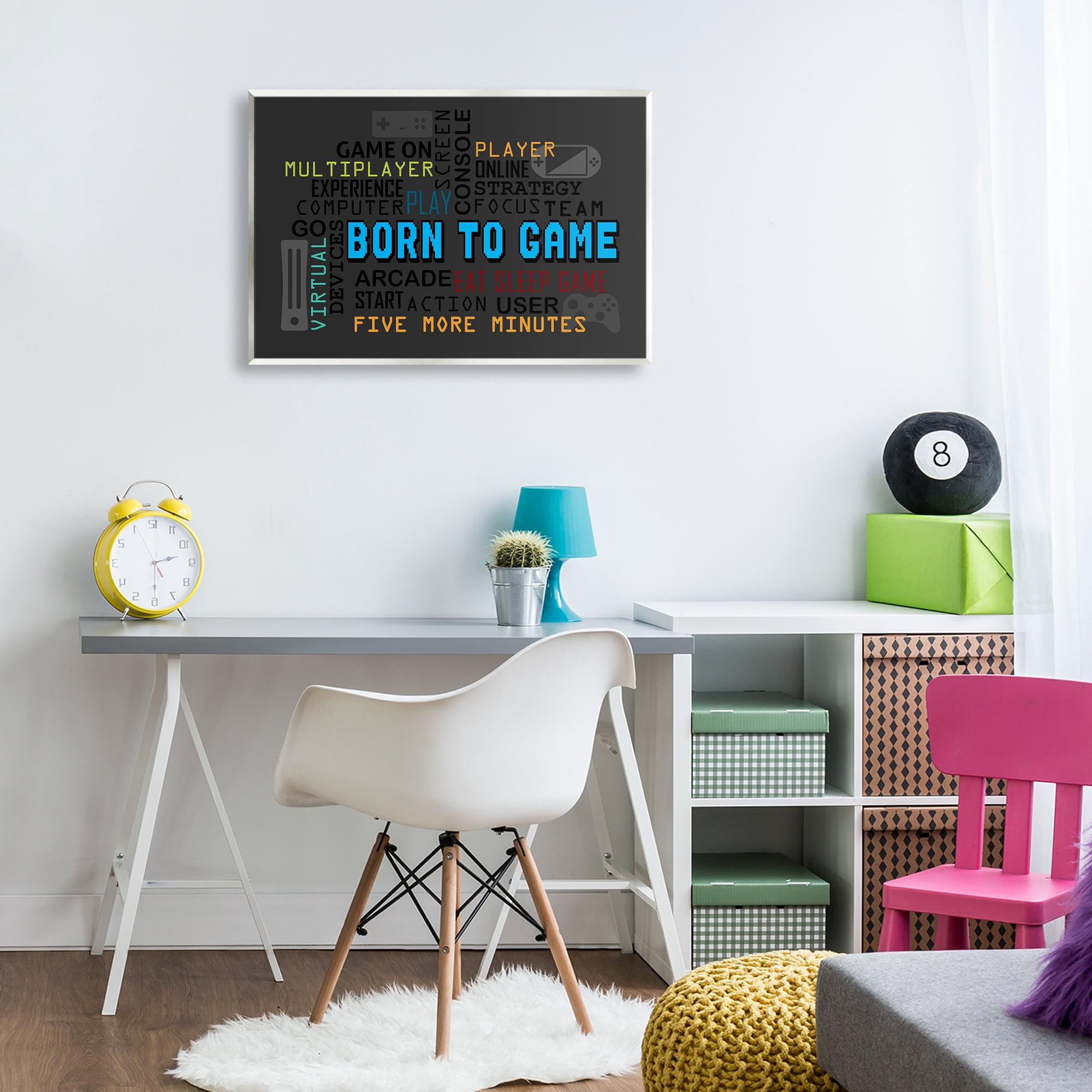 Stupell Industries Born To Game Arcade Wall Plaque Art, design by Kim Allen