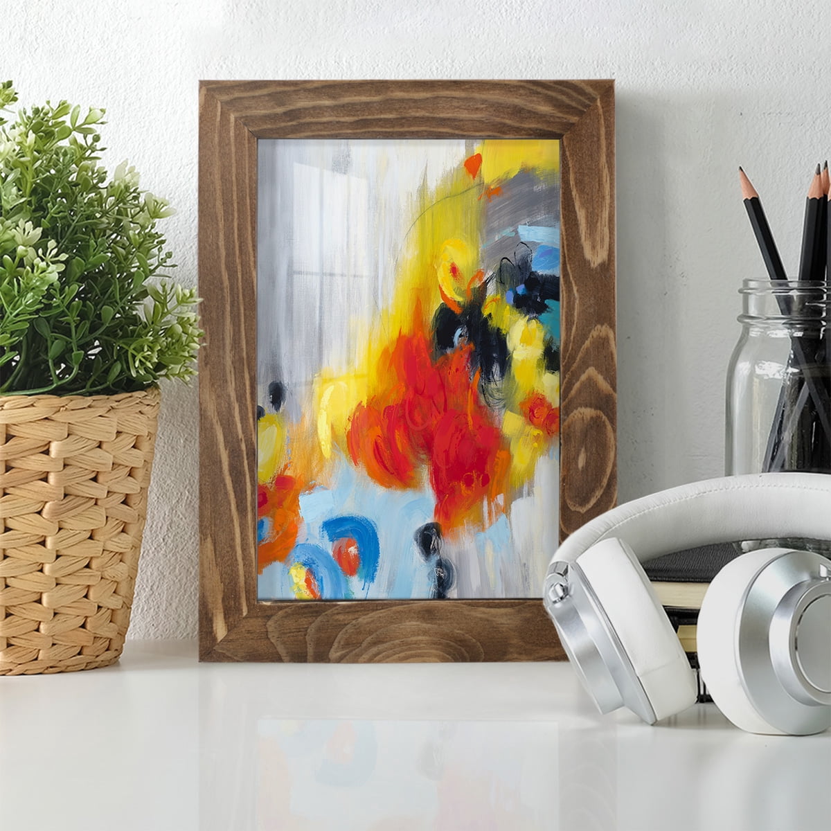 In the Loop I -Framed Print w/glass-Walnut