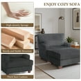 thumbnail image 4 of DREAMSIDEA Oversized Accent Chair with Ottoman for Living Room, Faux Fur Accent Armchair Single Reading Chair Set with Pillow, Indoor Chaise Lounge Sofa Bed, Dark Gray, 4 of 6