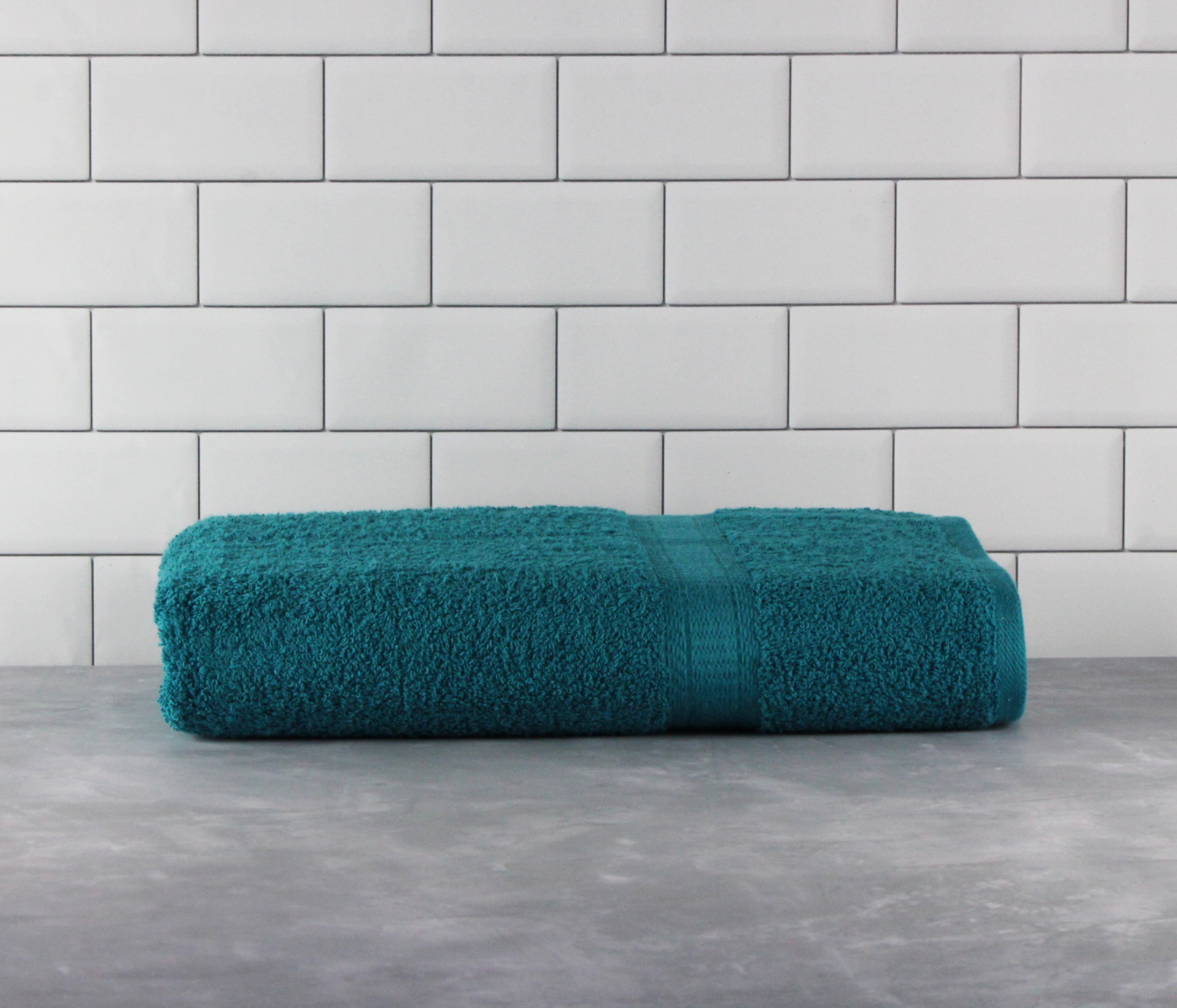 teal and gray bath towels