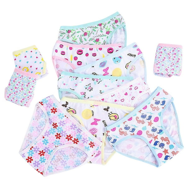 Girls' 100 Cotton Underwear Briefs Assorted Panties Size 312 Teen
