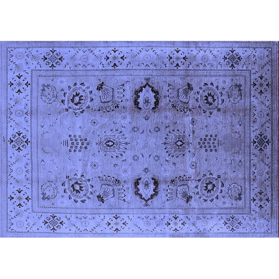 Ahgly Company Indoor Rectangle Oriental Blue Industrial Area Rugs, 6' x 9'