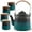 Black/Green, variant on ZENS Japanese Tea Set with Infuser, Modern Bentwood Handle 27 oz Matte Ceramic Loose Leaf Teapot with 4 Cups & RattanCoasters for Tea Lover Gift