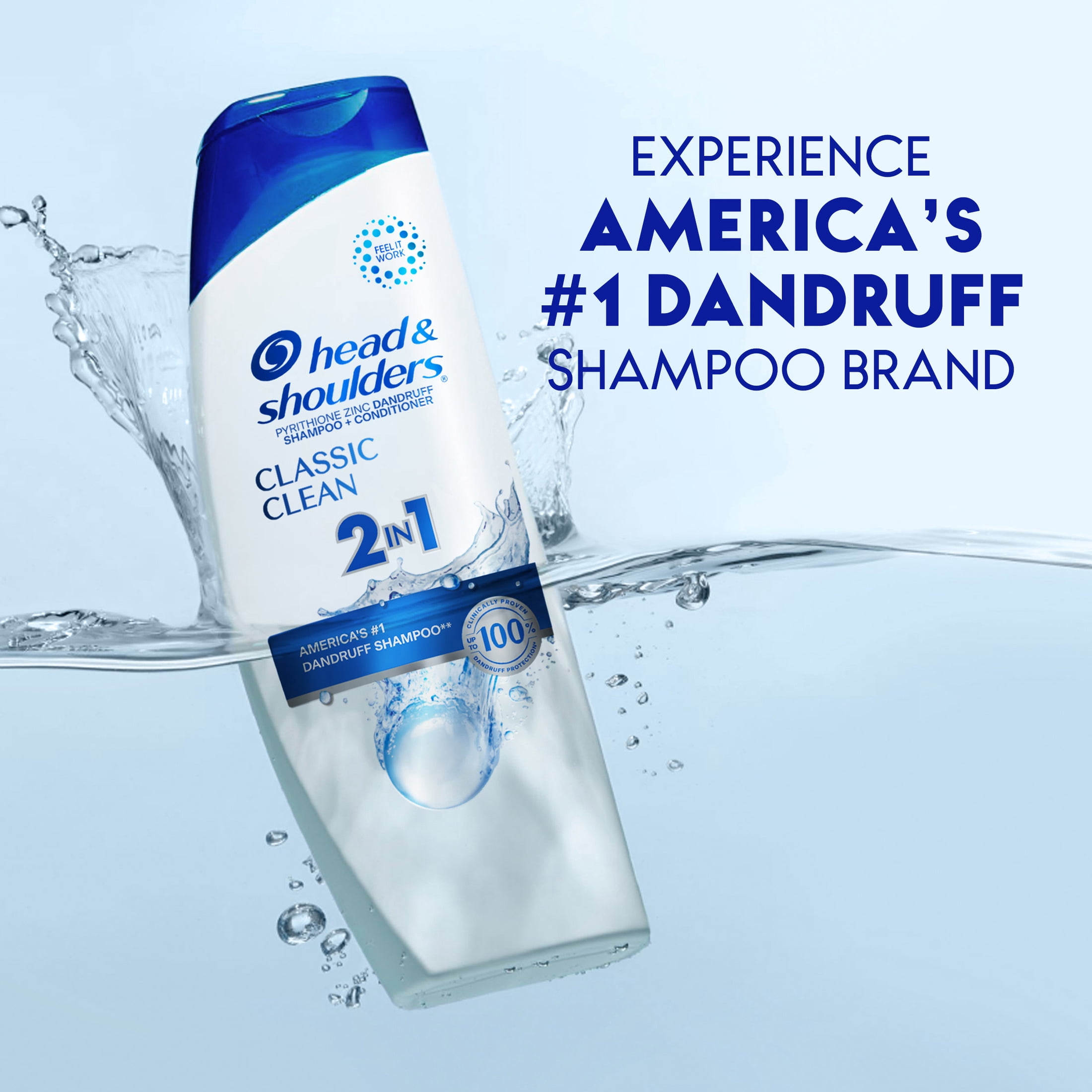 (6 pack) Head and Shoulders 2 in 1 Dandruff Shampoo and Conditioner, Classic Clean, 12.5 fl oz