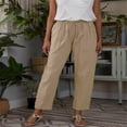 thumbnail image 1 of Pantalones Casuales,Pantalones Casuales para Mujer Pantalones De Algodón con Cordón Pantalones De Lino De Algodón A Medida para La Perfección, 1 of 4