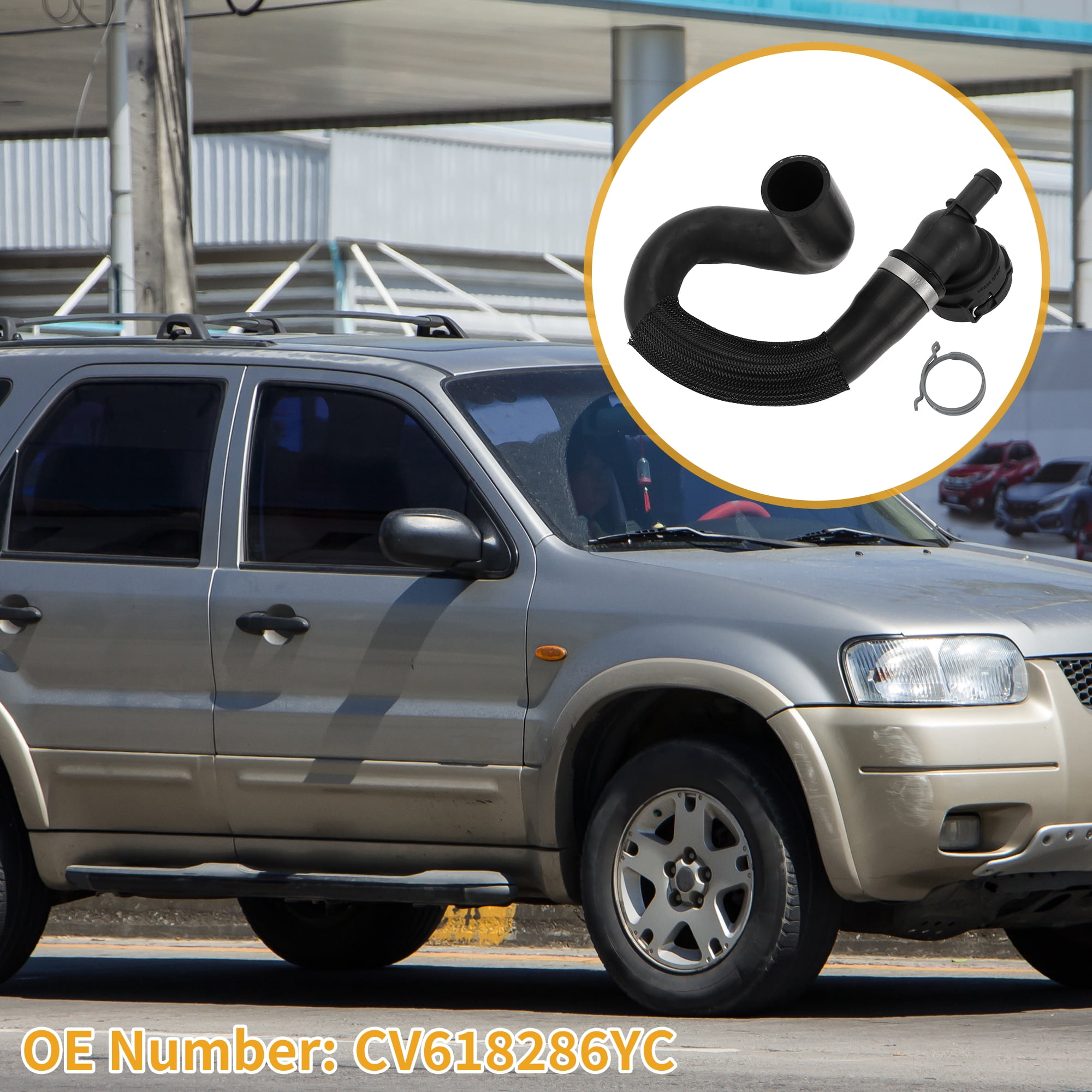 Unique Bargains Upper Radiator Hose CV618286YC For Ford Escape 2.0L 2013-2016 Rubber Black
