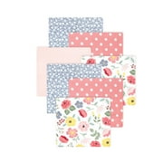Little Treasure Hudson Baby Girls Cotton Poly Flannel Receiving Blankets 7-Pack, Pink Modern Botanical, 30x30 inches