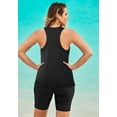 thumbnail image 2 of Swim 365 Women's Plus Size Longer-Length High-Neck Racerback Tankini Top, 2 of 6