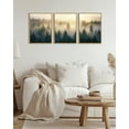 thumbnail image 3 of SHENIFY Misty Nordic Forests Wall Art Nature Fog Pine Tree Morden Home Decor Artwork Prints Rustic Living Room Bedroom 12x16in3pcs Natural Framed, 3 of 7
