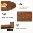 thumbnail image 5 of Gianna Extendable Round Dining Table for 4-8, Oval Dinner Table with Storage Shelf, Wood Pedestal Table, Brown, 5 of 7