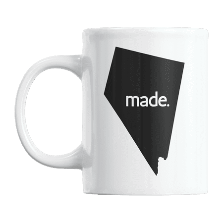 Nevada Made & NV USA State Map Outline, US Citizen Coffee & Tea Mug Cup (11oz)