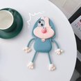 thumbnail image 3 of HAHDAXIA Kawaii Phone Cases Apply to iPhone 12 Pro Max,Cute Cartoon Bucktooth Rabbit Blue Phone Case Unique Fun Cover Case 3D iPhone 12 Pro Max Case Soft Silicone Shockproof Cover for Women G, 3 of 7