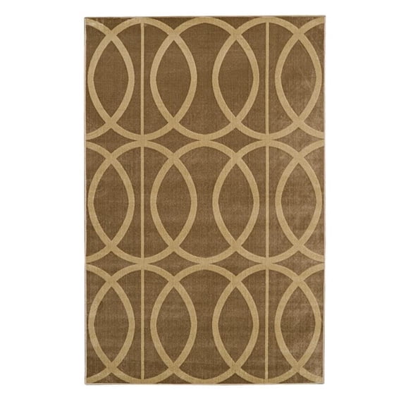 Riverbay Furniture Transitional Polyester 5'x7'6" Rug in Beige and Sand