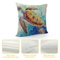 thumbnail image 4 of GOSMITH  Watercolor Ocean Turtle Seas Marine Animal Pattern Super Soft Square Pillowcase Decorative Cushion Case Cover Decor Home Sofa Bed Coastal Pillow Covers, 4 of 5