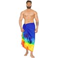 thumbnail image 2 of LA LEELA Men's Swim Bath Trunk Swimsuit Regular Surfing Swimwear Sarong Long Pareo Beach Wrap One Size Palm Tree, Blue Vacation, 2 of 3