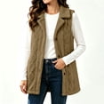 thumbnail image 3 of Perfectbot Women Fleece Sherpa Vest, Lapel Collar Button Down Fall Winter Thermal Waistcoat Layering Outerwear, 3 of 7