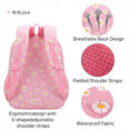 thumbnail image 4 of 3-Piece Backpack Set,Large Capacity Daisy Print Backpack with Insulated Lunch Bag & Pencil Pouch,Waterproof with Laptop Compartment & Side Pocket, 4 of 8