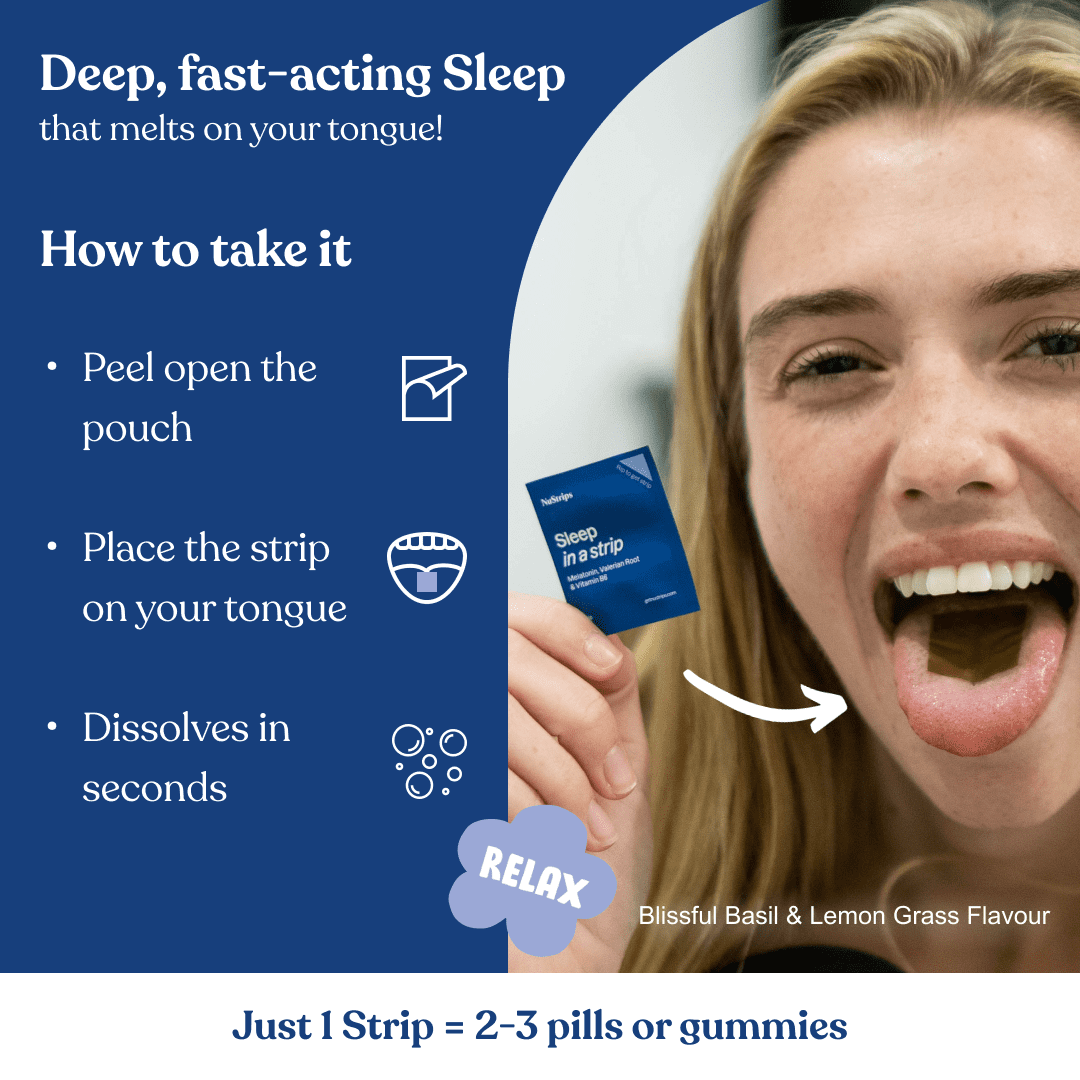 NuStrips Sleep in a Strip™ (30 Ct) - 100% Natural, Vegan Melatonin