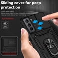 thumbnail image 6 of for Samsung Galaxy S21 FE Case, Soft TPU & Hard PC Anti-scratch Sliding Cover Full Protection Ring Stand Rotating Kickstand Holder Magnetic Shockproof Phone Case Cover for Galaxy S21 FE,Black, 6 of 8