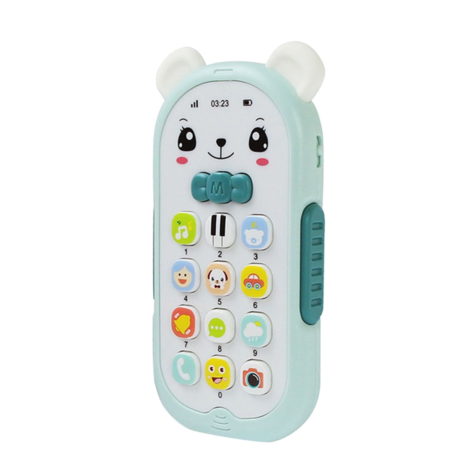 kjfeif Cute Baby Double Language Mobile Phone Toy with Educational Mobile Phone Toys Gifts for Toddlers 1 2 3 Year Old Boys Girls Phone Toy, Xmas Stocking Stuffers Birthday Gifts, Sky Blue