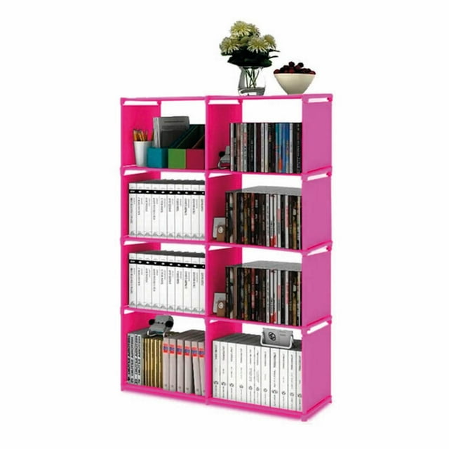 Librero Organizador Armado Facil Portátil Práctico Color Rosa
