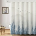 thumbnail image 6 of Tree Shower Curtain Misty Forest Shower Curtains Nature Linen Fabric Shower Curtain Set Ombre Blue Grey Fantasy Fog Magic Mountain Shower Curtains for Bathroom, 72x84, 6 of 6