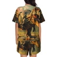 thumbnail image 6 of Fotbe Realistic Style Forest Dinosaur Print Pajama Set for Women 2 Piece Loungewear Short Sleeve Tops and Shorts Set Soft Sleepwear-Medium, 6 of 7