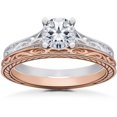 thumbnail image 1 of Vintage Scroll Solitaire Sophia Engagement Ring & Matching Wedding Band, 1 of 4