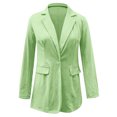 thumbnail image 2 of Vedolay Women Tops Women's Solid Color Open Front Office Long Sleeve Blazers Jacket with Pockets,Green XL, 2 of 4