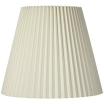 Springcrest 10" Top x 17" Bottom x 14 1/2" High x 14 3/4" Slant Lamp Shade Replacement Large Ivory Bell Pleated Spider Harp Finial