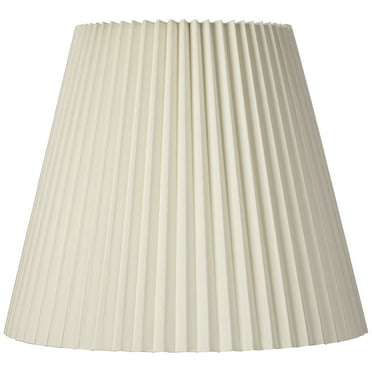 Springcrest 10" Top x 17" Bottom x 14 1/2" High x 14 3/4" Slant Lamp Shade Replacement Large Ivory Bell Pleated Spider Harp Finial