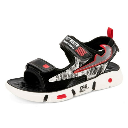 

Boys summer outdoor sandals children s open-toe beach sandals shoes Black Red