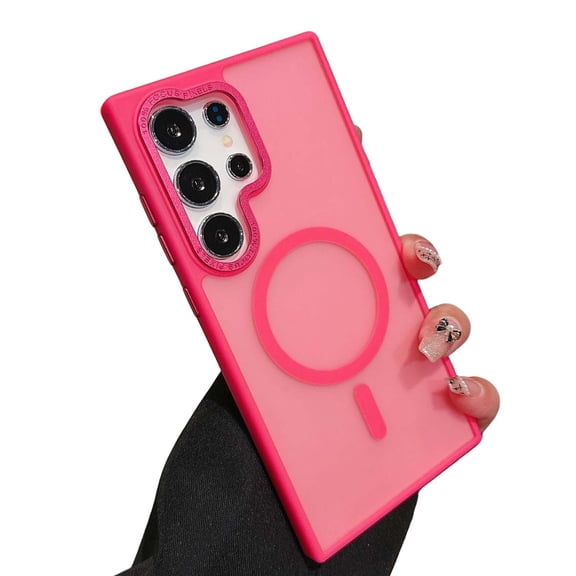 Allytechgroup for Samsung Galaxy S24 Case, Matte Back Cover Translucent Compatible with Magsafe Slim Fit Shockproof Anti-Scratch Magnetic Phone Case for Samsung Galaxy S24, Rose