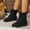 Black, variant on POROPL Womens Boots Ankle Fashion Flat Fleece Warm Shoes,Boots for Women Size 5.5