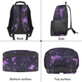 thumbnail image 6 of Pzuqiu Purple Butterfly Kids Backpack for Elementary to Middle School Students 17 Inch Large Capacity Backpack with Adjustable Padded Straps Back to School Casual Travel Schoolbag, 6 of 7