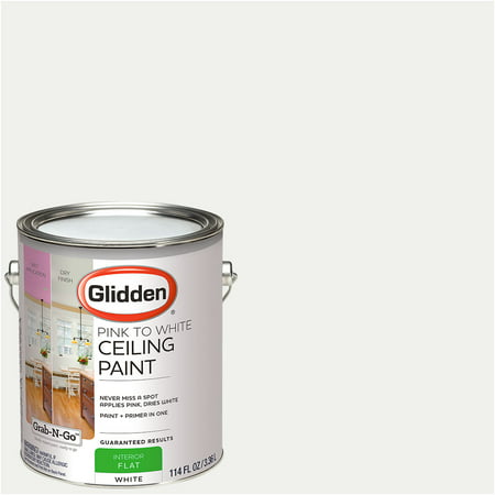 Glidden Ceiling Paint, Grab-N-Go, Pink to White, Flat Finish, 1 (Best Paint Finish For Bathroom Ceiling)