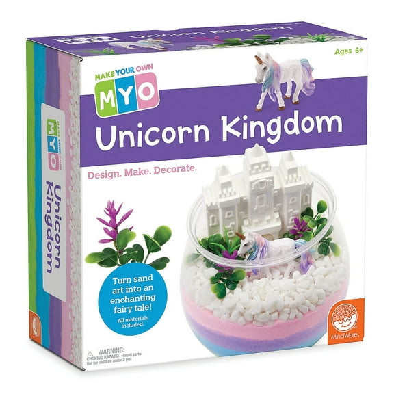 MindWare Make Your Own Unicorn Kingdom Habitat, Fun DIY Unicorn Crafts for Boys, Girls & Teens, Make a Sand Art Unicorn Habitat with All Pieces Included, Ages 6 and Up