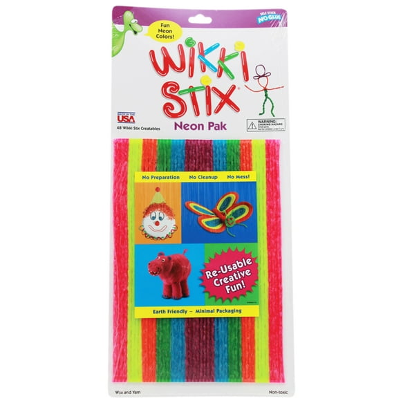 Wikki Stix 8" 48/Pkg-Neon