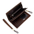 thumbnail image 3 of Tonnylam Nuevo Bolso de mano para hombre, cartera larga de cuero Crazy Horse con cremallera, bolso de mano, 3 of 8
