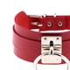 thumbnail image 2 of Collar gargantilla Minnieouse de cuero PU ancho gótico Punk para mujer con anillo de plata y rojo, 2 of 6