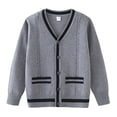 thumbnail image 1 of Boys Winter Coat Color Blocking Round Neck Long Sleeve Cardigan, 1 of 5